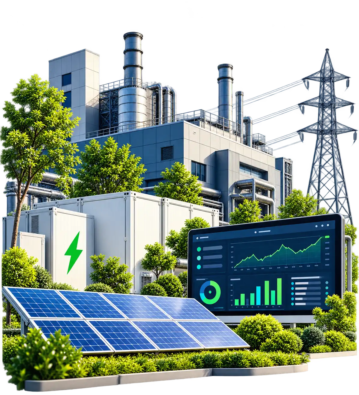 Industrial facility and power supply